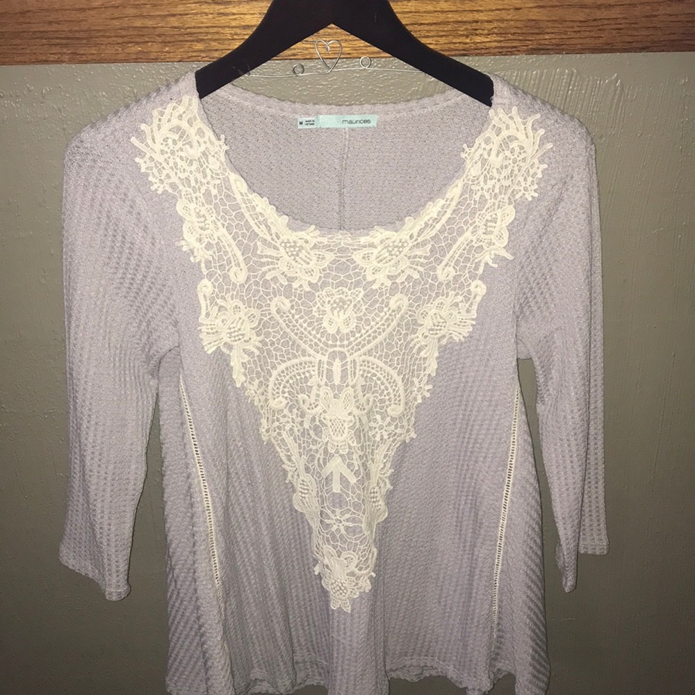 Thermal crocheted detailed shirt